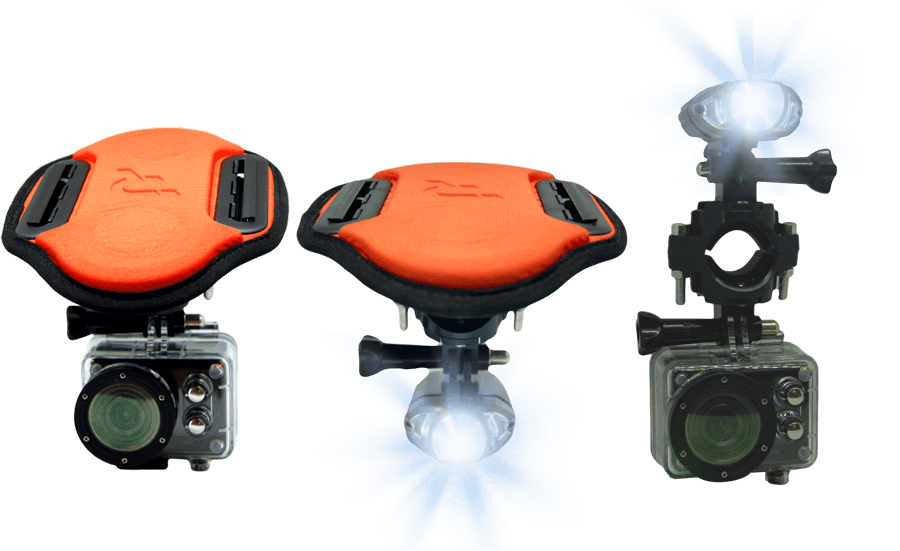 U-Bike is the most complete and versatile bike mount ever. Mount either the U-Run or a light and an action camera.